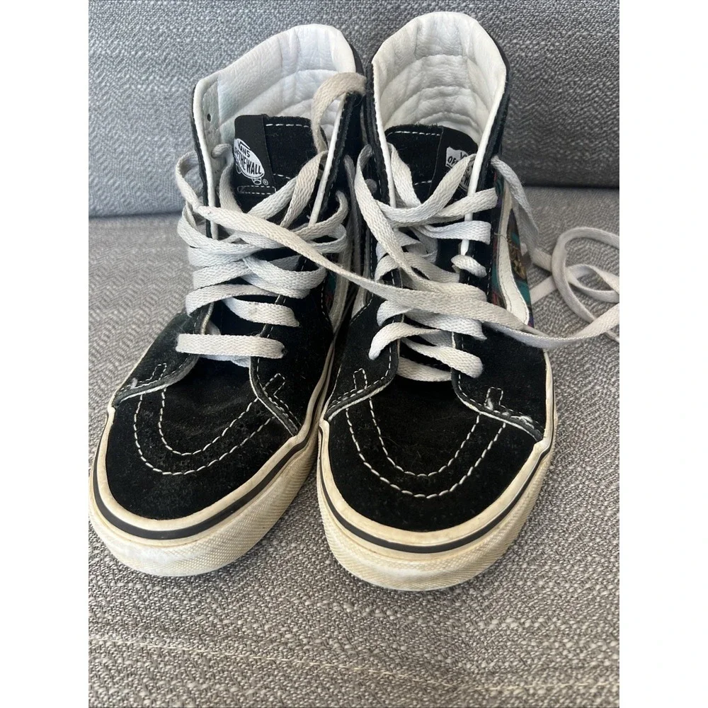 Vans Sk8-Hi Canvas Trippy Drip Skull Mushroom High Top Shoes Men 4.0 Women 5.5